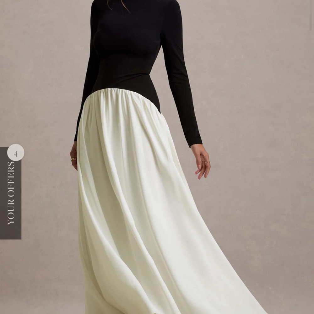 Elegant Black and White Maxi Dress